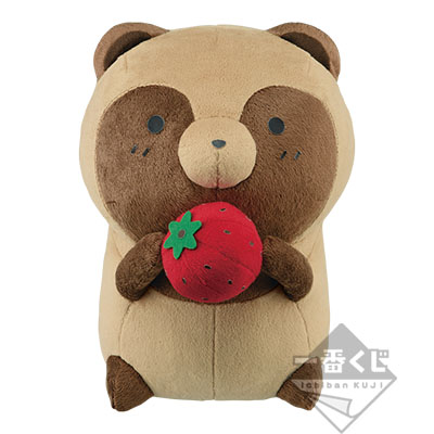 Tanuki-Plüsch mit Erdbeere