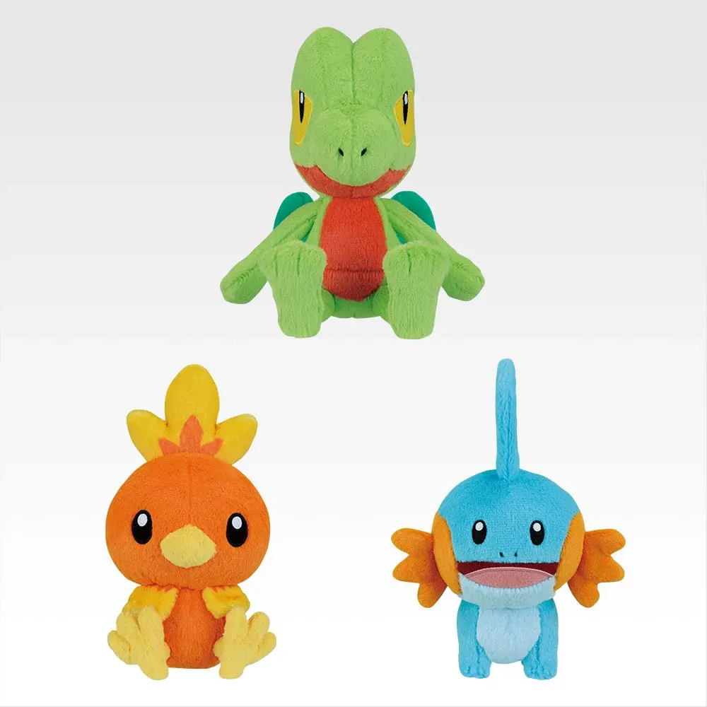 Plüschtiere der Starter-Pokémon aus der Hoenn-Region